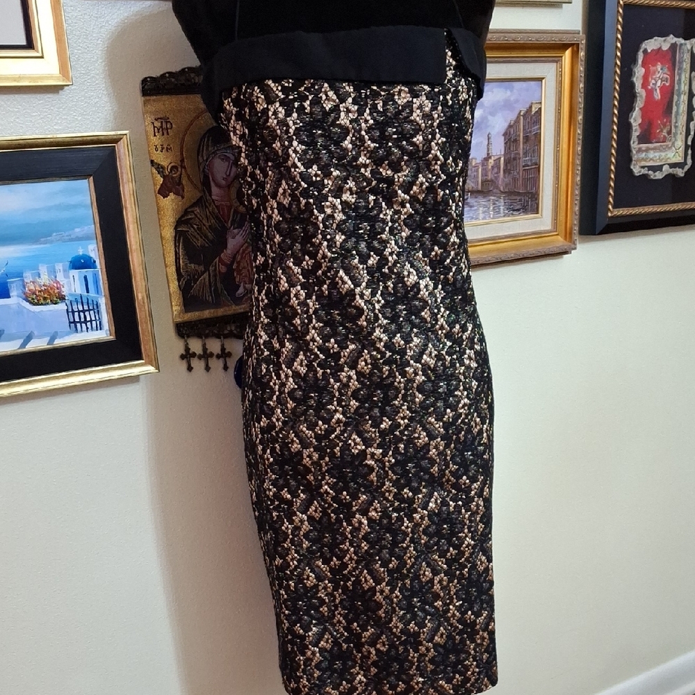 Talbots Black and Cream Lace Dress